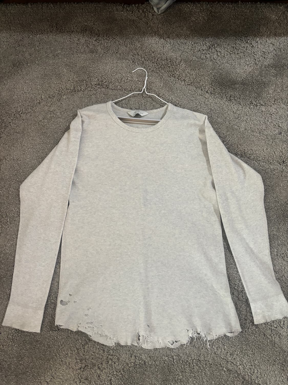 안셀름 데미지 와플 크루 롱슬리브 티셔츠 상품이미지1