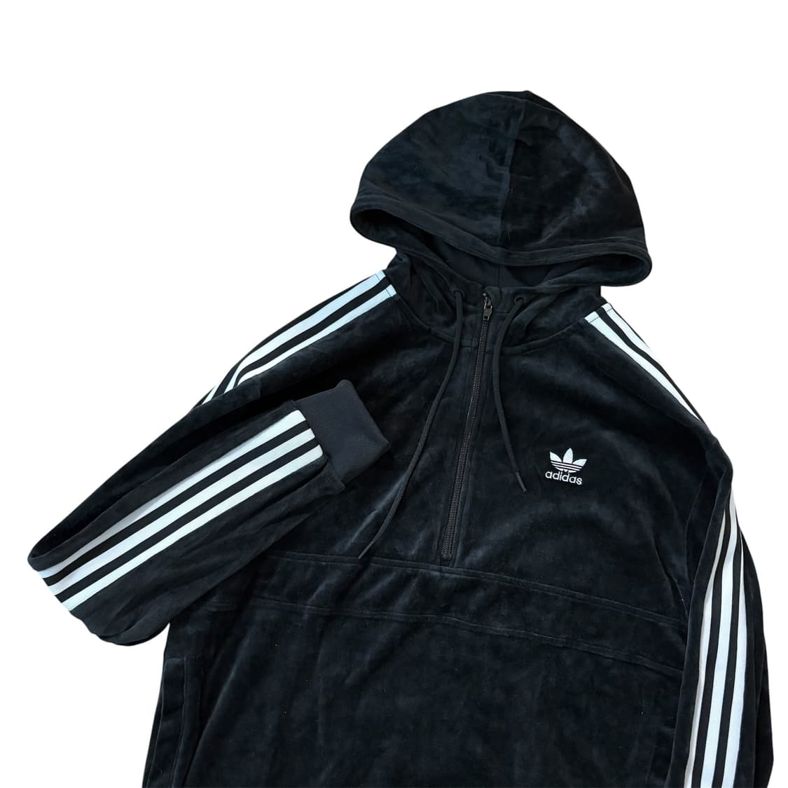 아디다스 벨벳 반집업 후드티 상품이미지2