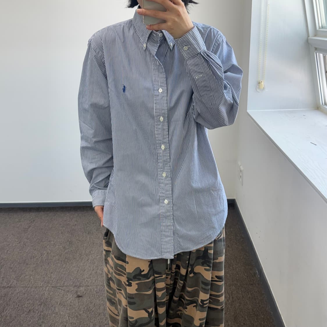 Polo 폴로 블루포니 네이비 스트라이프 셔츠 상품이미지1