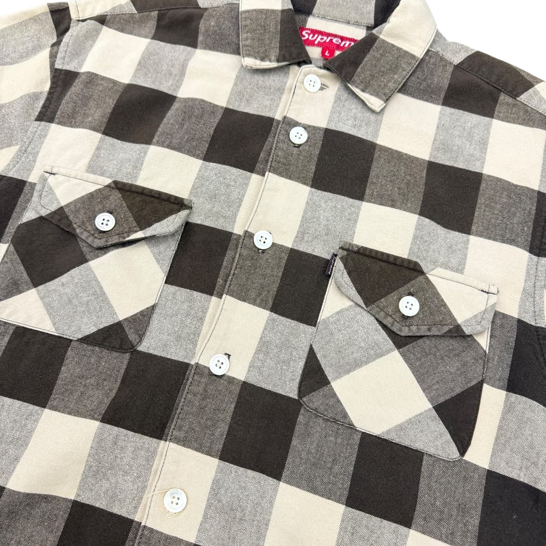 90‘s 슈프림 버팔로 베이지 브라운 체크셔츠  상품이미지6