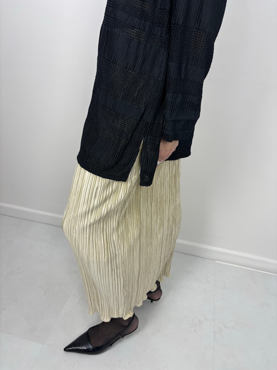 MIXED PATTERN PLEATED SHIRT  상품이미지7