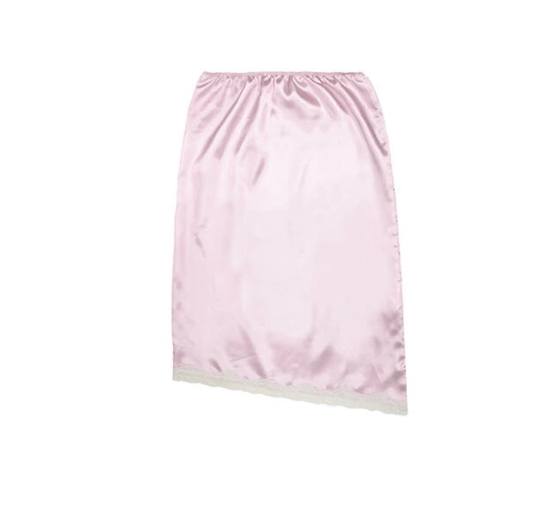 김프티 언발란스 레이스 새틴 스커트 상품이미지1