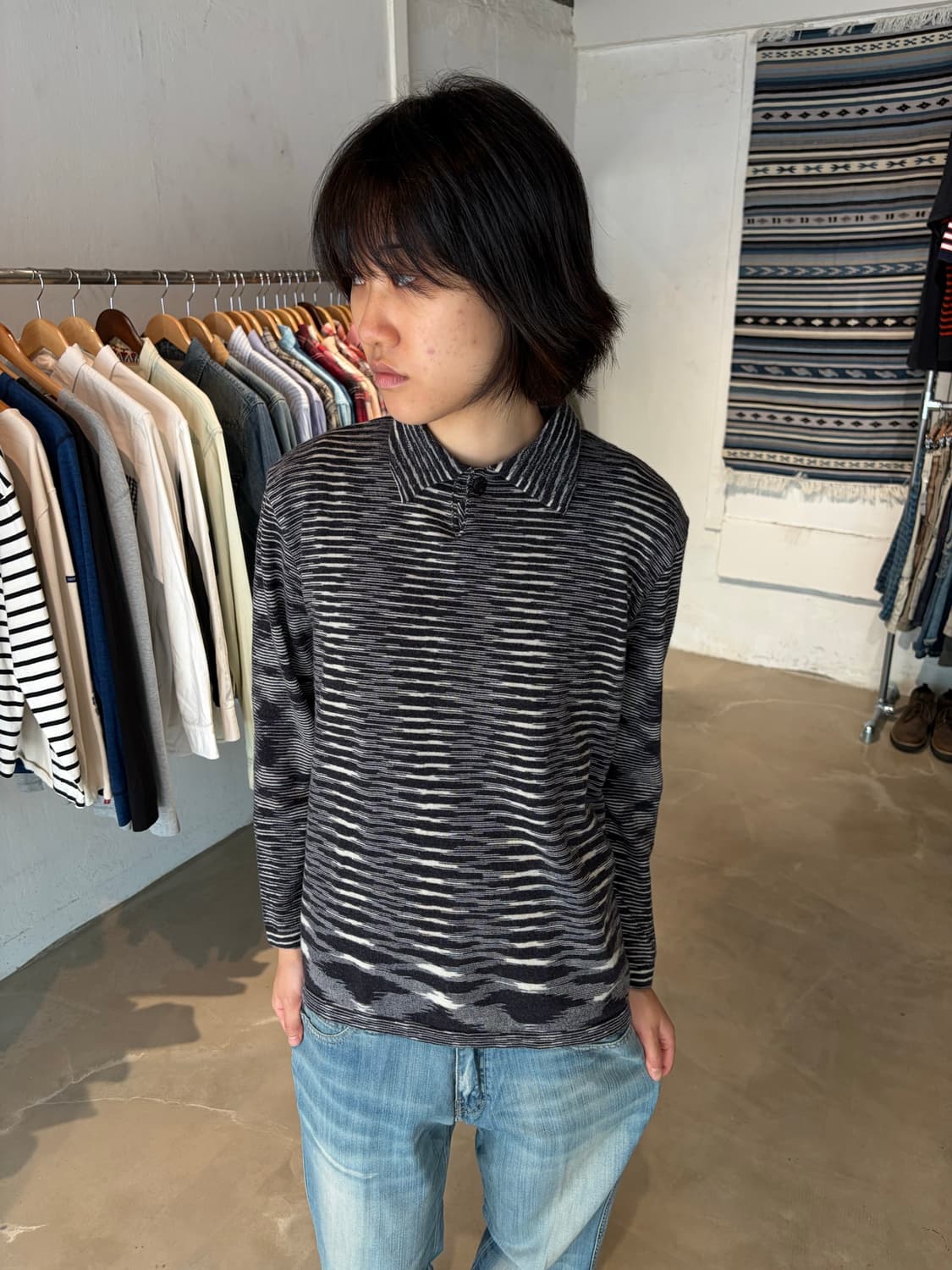 MISSONI 모노톤 보더 카라 롱슬리브 S 상품이미지2
