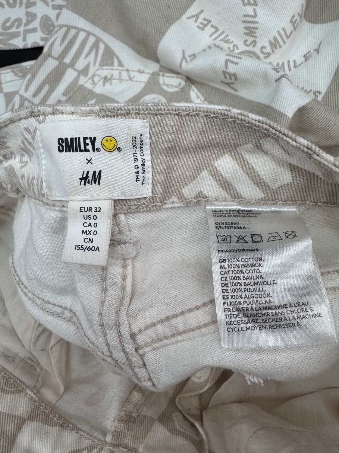 여성 H&M x Smiley 귀여운 패턴 코튼팬츠 상품이미지3
