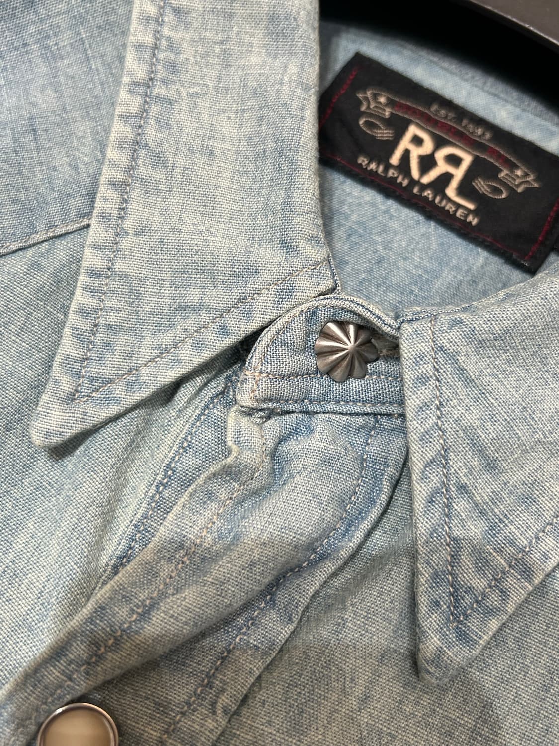 더블알엘 샴브레이 콘초 웨스턴 셔츠 상품이미지2