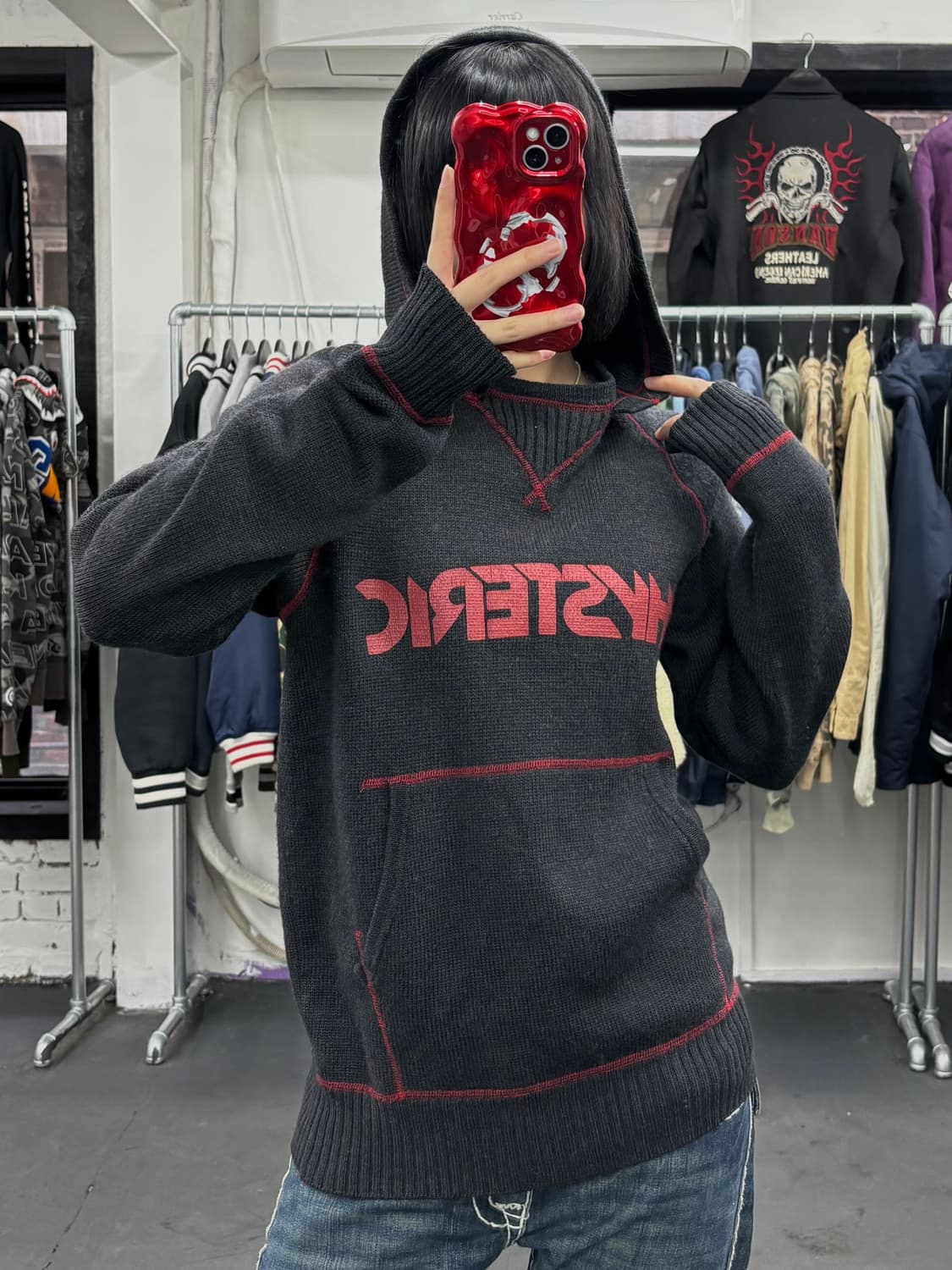 히스테릭 글래머 빅로고 니트 후드 상품이미지3