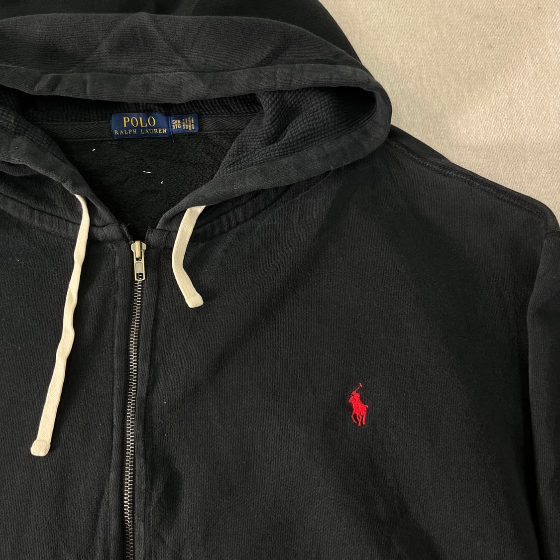 110 폴로랄프로렌 와플 블랙 후드집업  상품이미지2