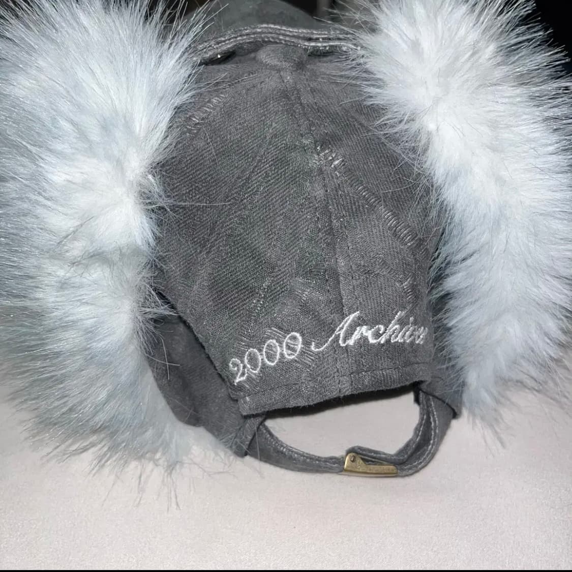 2000아카이브스 퍼 데님 캡 모자  상품이미지2