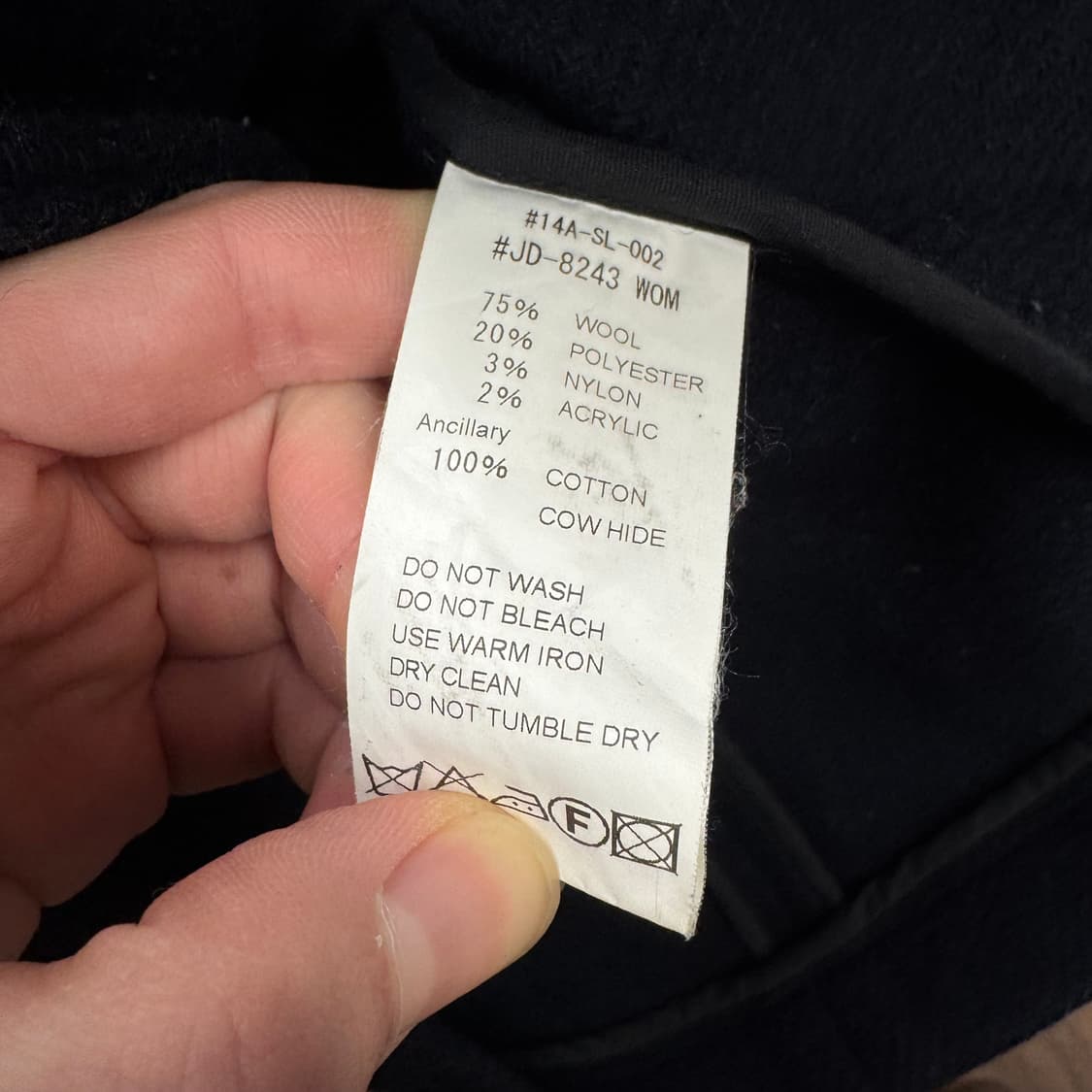 단톤 울 코튼 믹스 자켓 전면 로고 포인트 네이비 상품이미지7