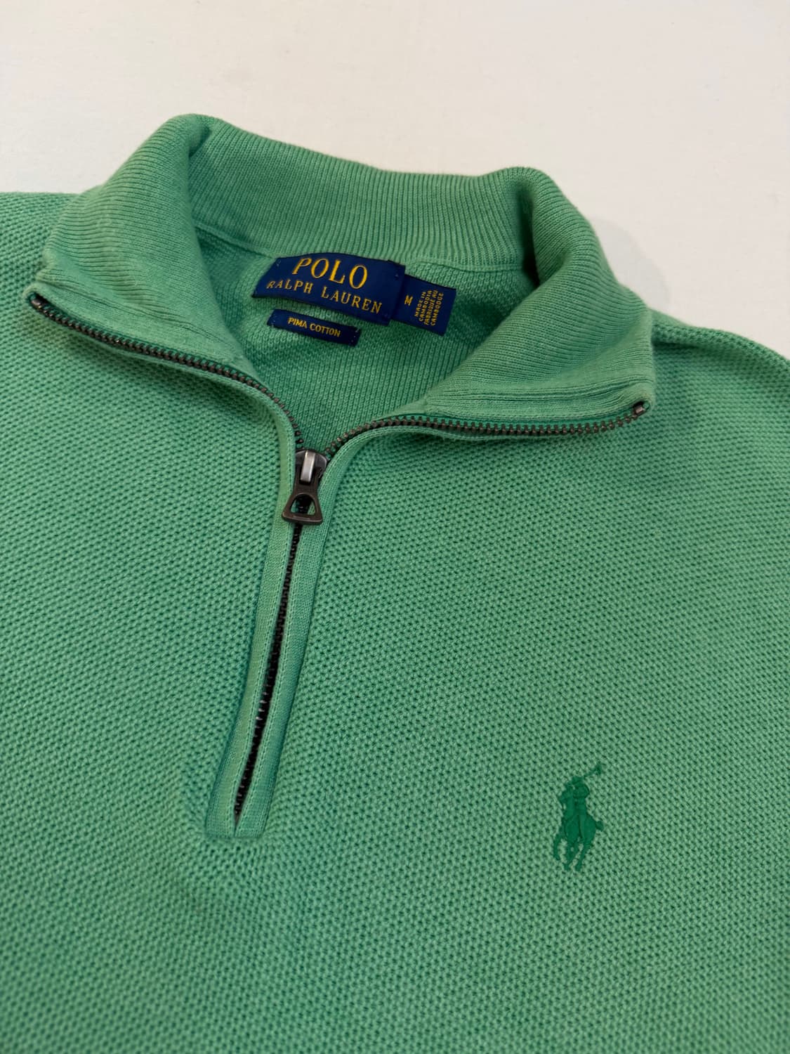 폴로 랄프로렌 반집업 와플 코튼 니트 그린 상품이미지2
