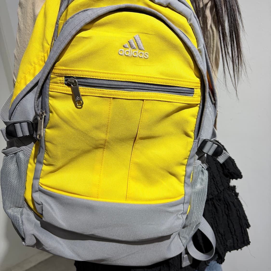 00s 아디다스 노랑색 그레이 백팩 가방 상품이미지3