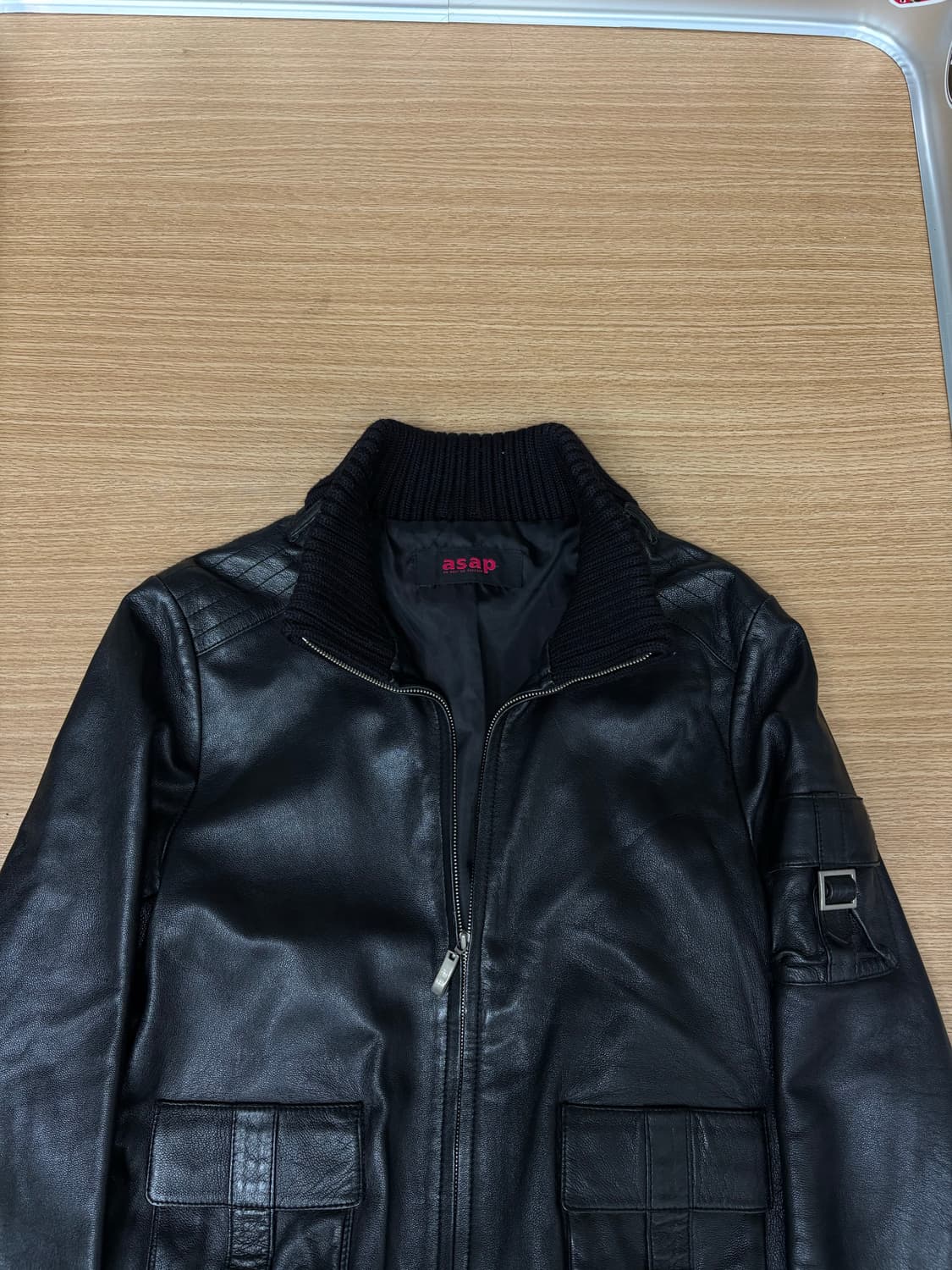 ASAP  하이넥 블랙 래더자켓 상품이미지5