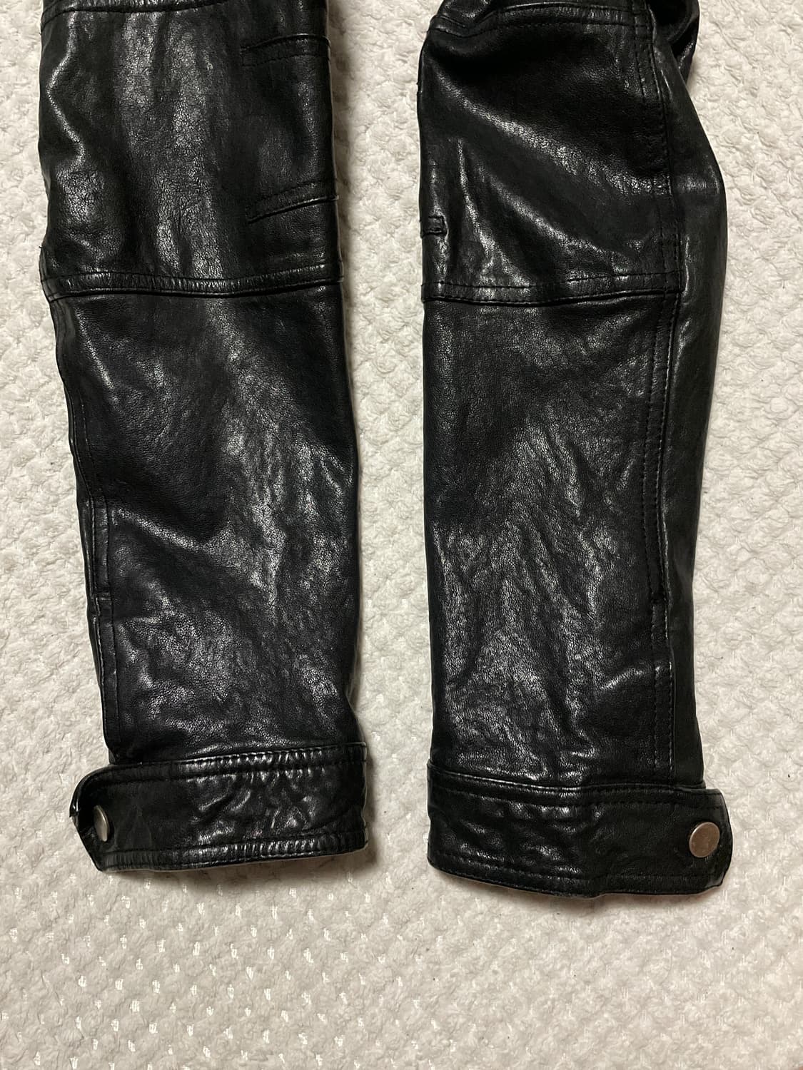 웨스턴 무드 램스킨 양가죽 2WAY 포켓 레더 자켓 상품이미지7