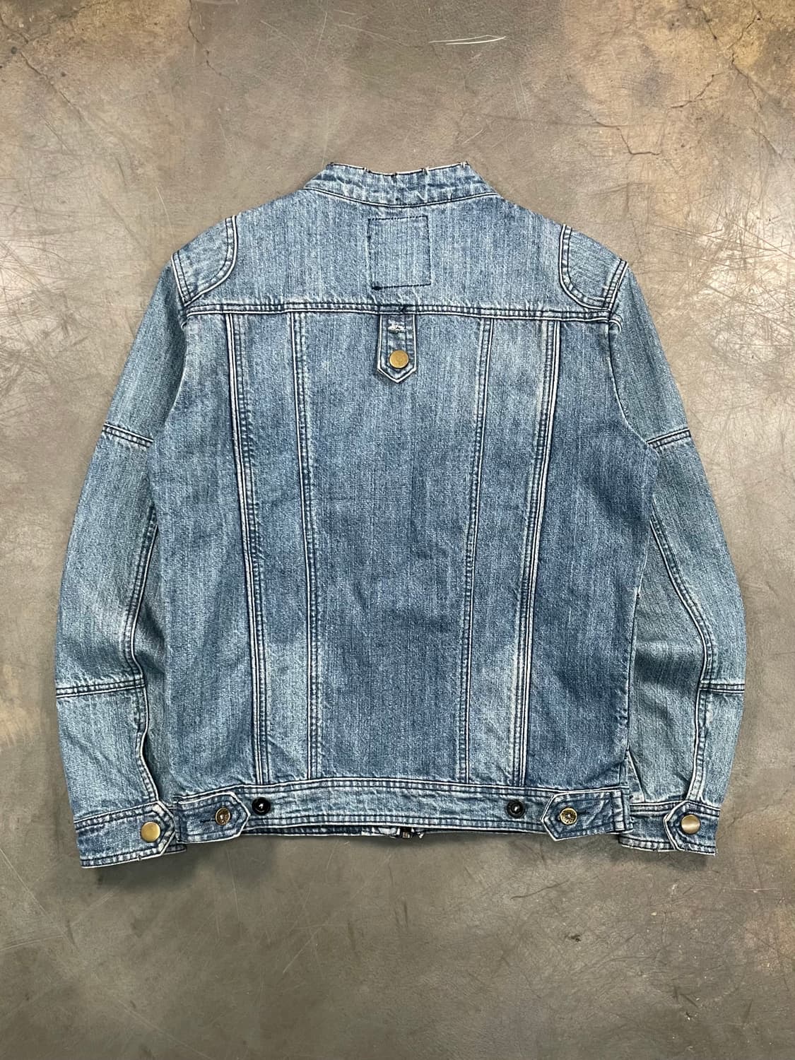 빈티지 데님 워싱 바이커 자켓 상품이미지5