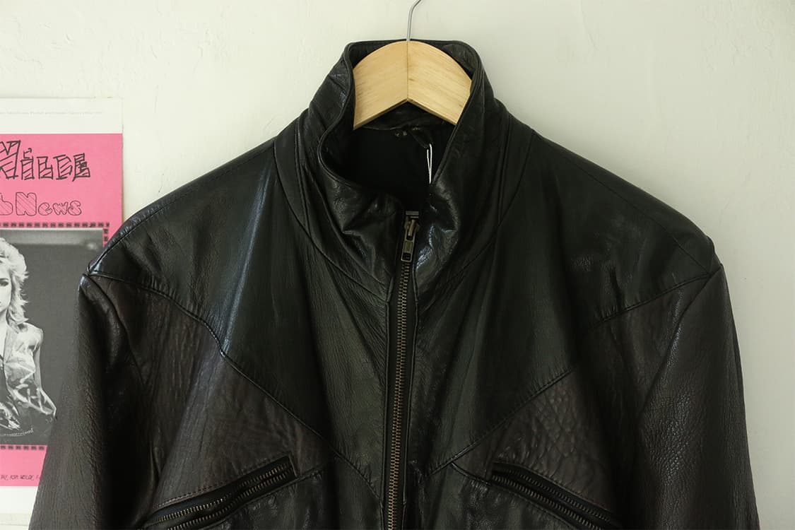 빈티지 블랙 레더 봄버 자켓 상품이미지7
