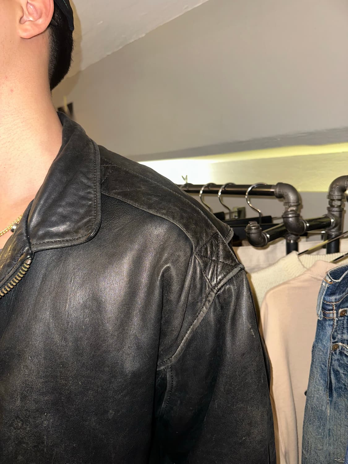 90’s Japanese shell-leather A-2 jacket 상품이미지5