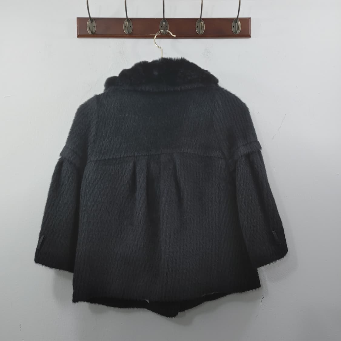 42 여성 블랙 알파카100% 데일리 고급 퍼 자켓 상품이미지6