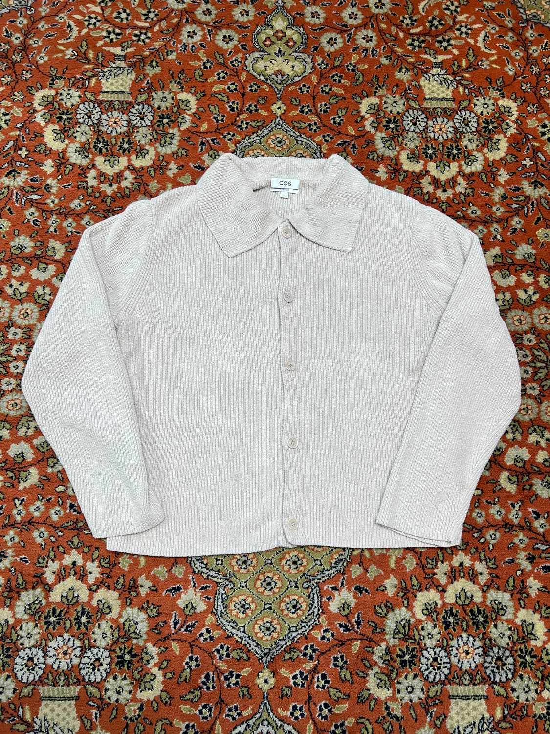 [XL] 코스 카라 가디건 베이지 그레이 상품이미지1