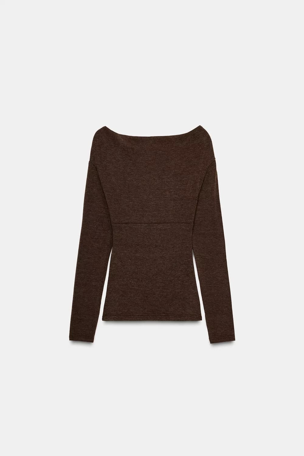 자라 드레이프 크로스 네크라인 탑 브라운 M 상품이미지2