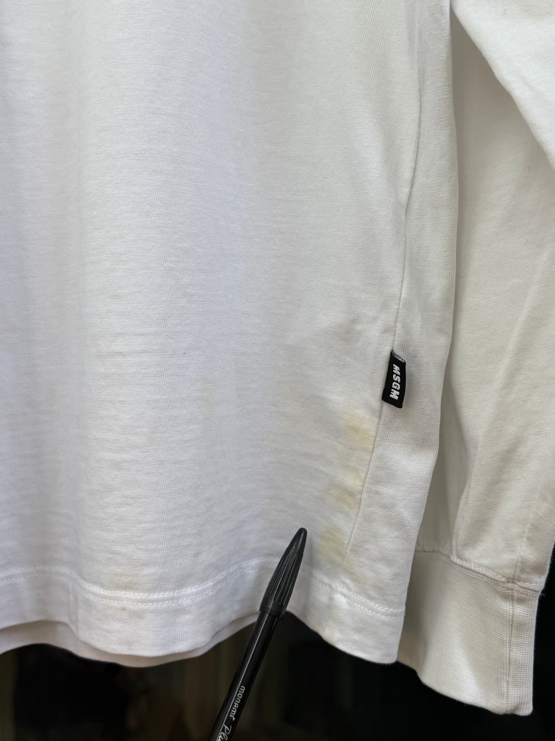 MSGM 화이트 그래픽 롱 슬리브 티셔츠 M 상품이미지5