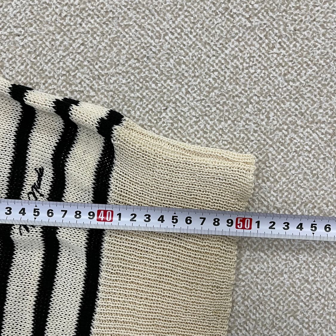 [실측확인] 닉앤니콜 여성 슬림 스트라이프 오픈 카라 니트 스웨트 010 상품이미지5