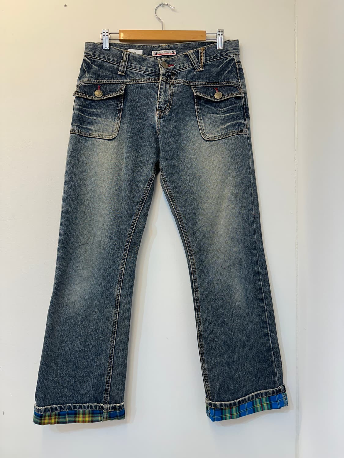 32) 데일리 토픽스 일본 빈티지 체크 포인트 워싱 청바지 상품이미지1