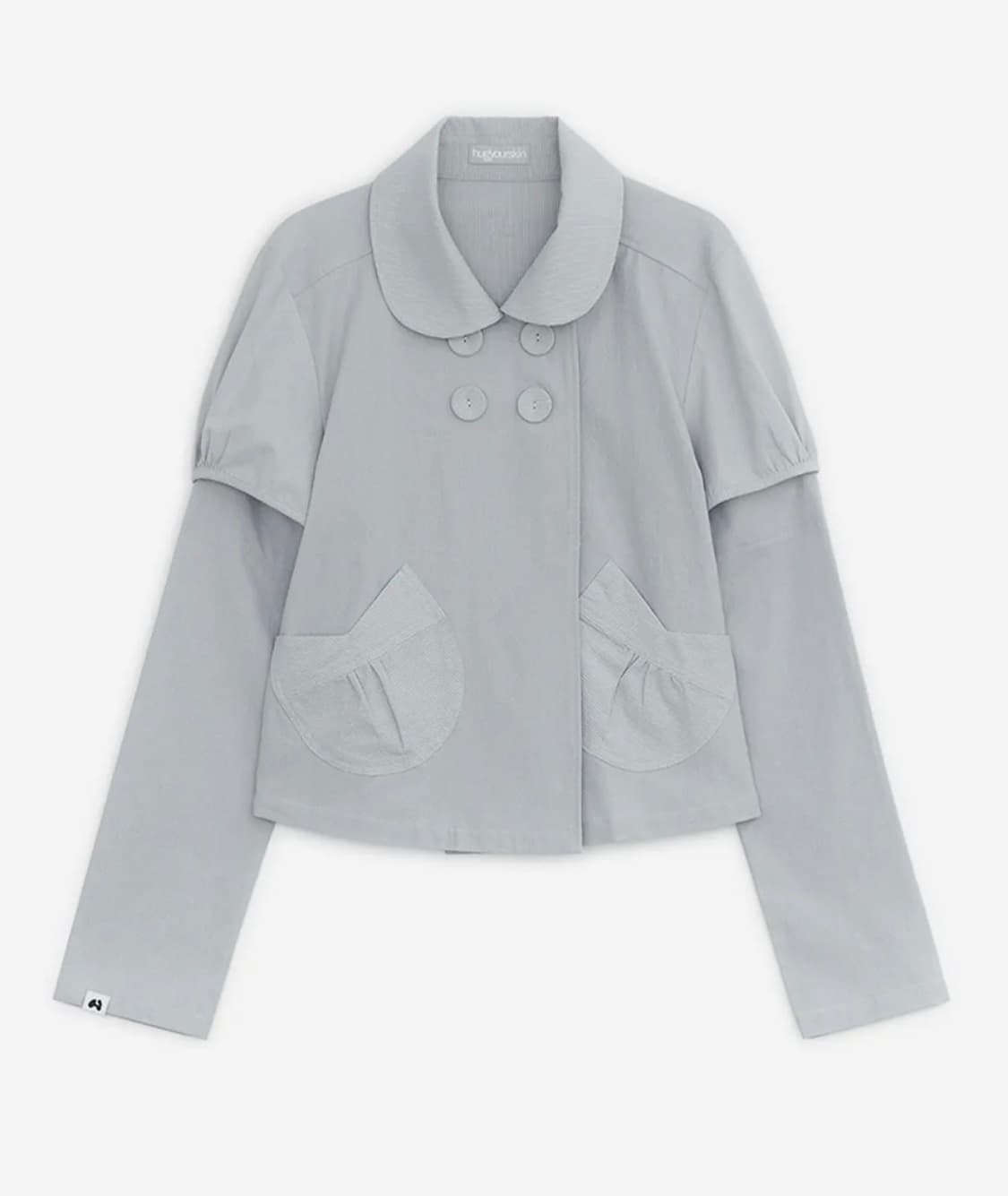 새상품) 허그유어스킨 디테쳐블 라운드 자켓 (그레이쉬 블루) 상품이미지1