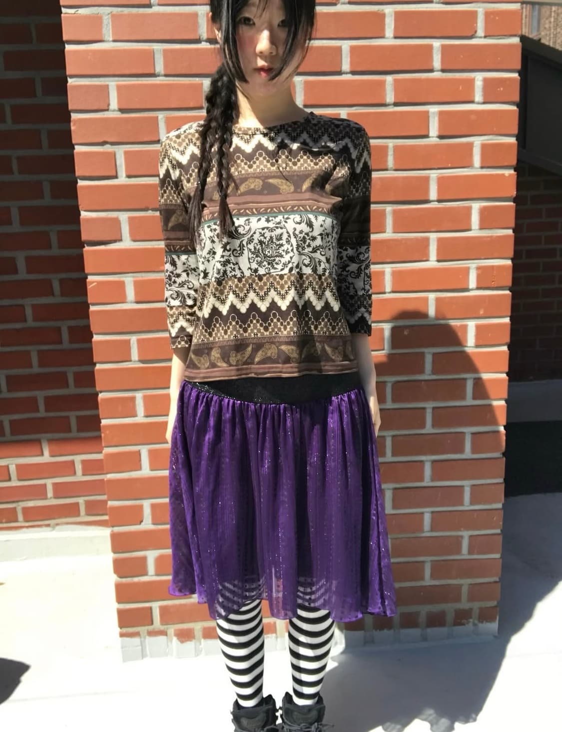 vintage brown pattern top 상품이미지1