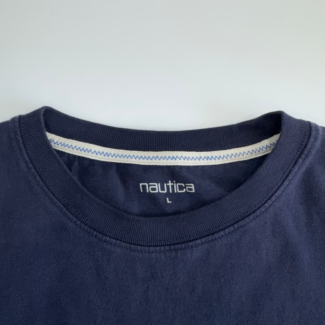 Nautica 노티카 스펠아웃로고 네이비 반팔 상품이미지5