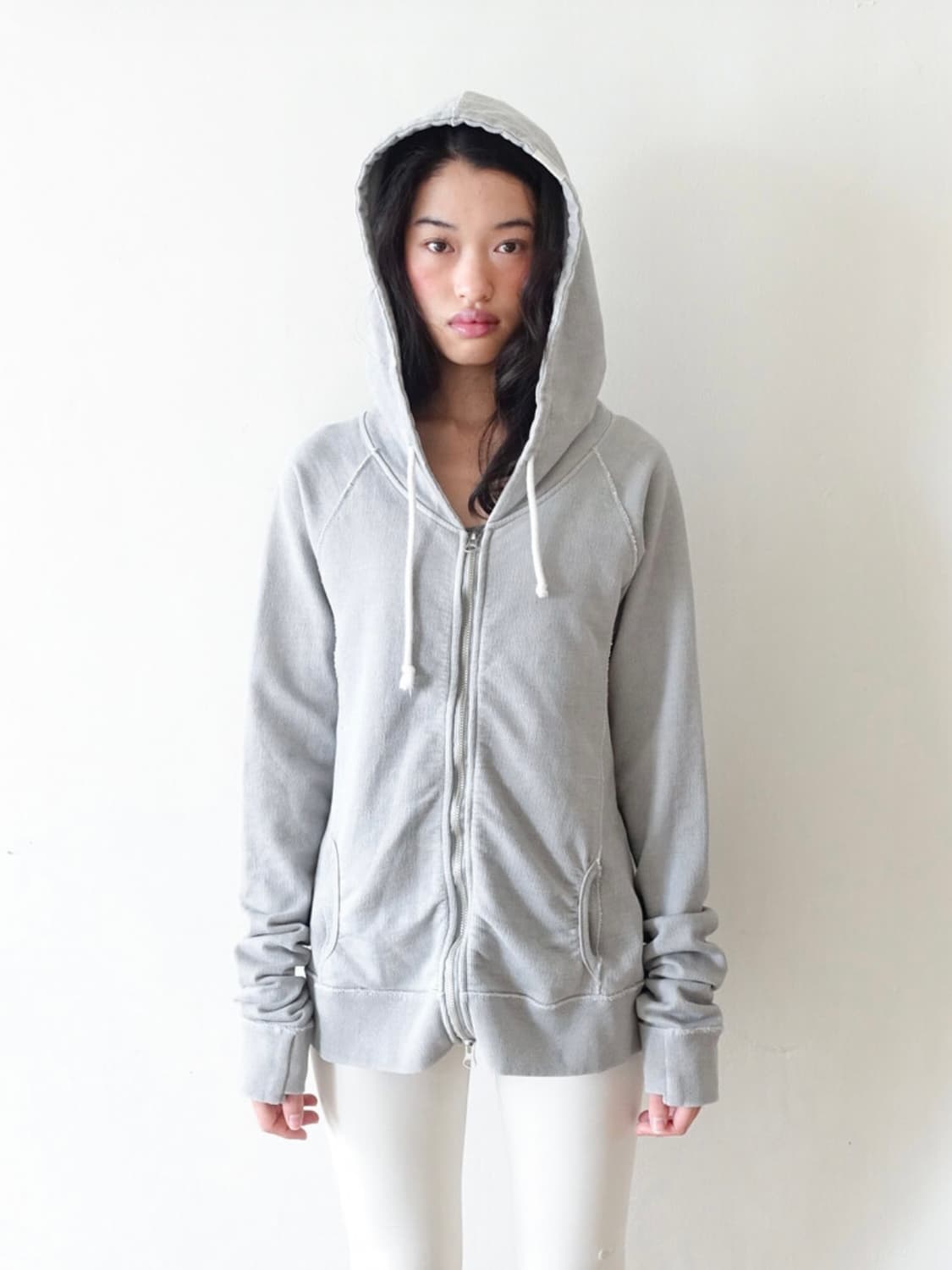샵페어리 워시드 릴리 후디 후드집업 그레이 상품이미지1