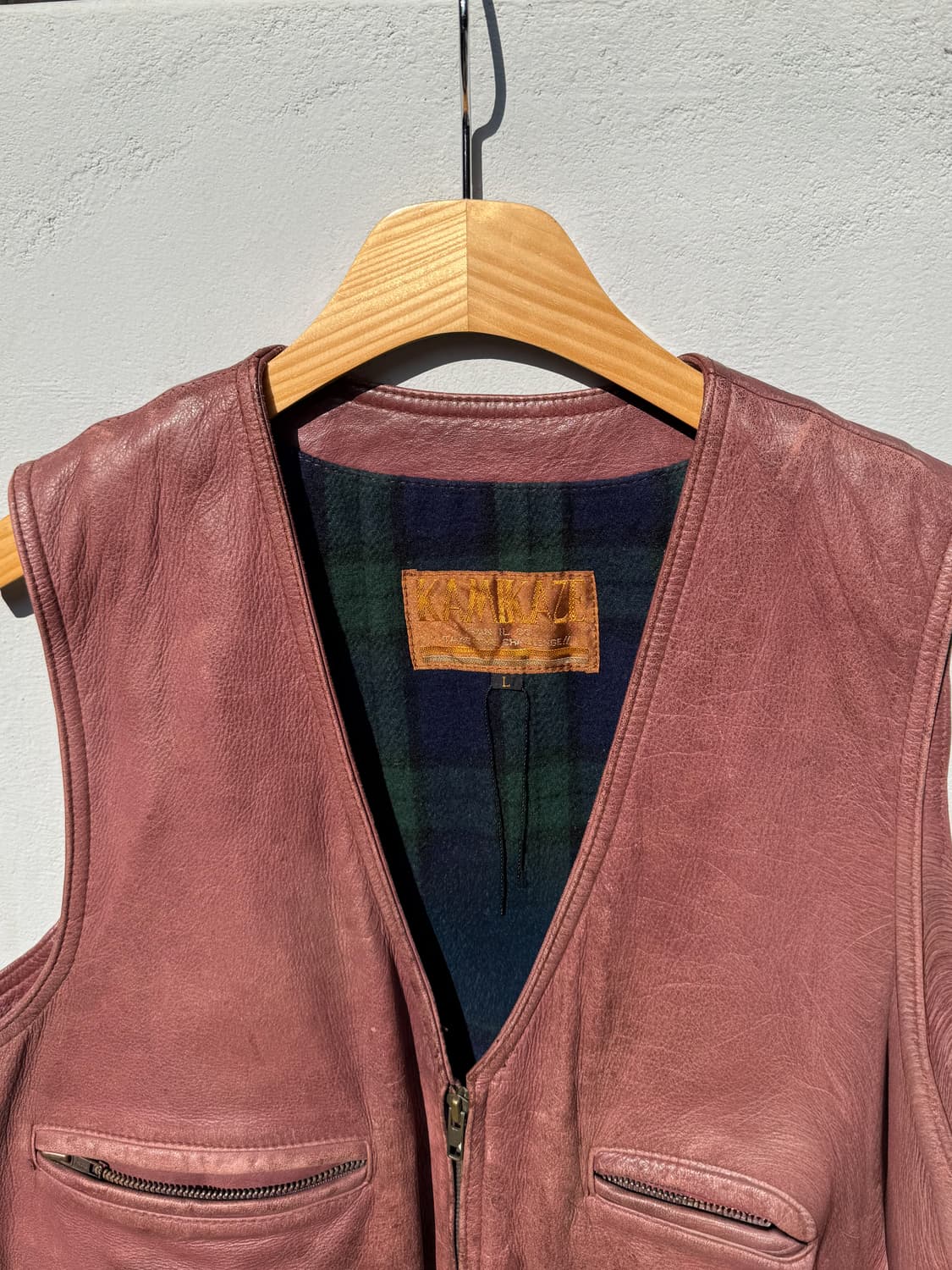 인디핑크 가죽 베스트 B139 상품이미지3