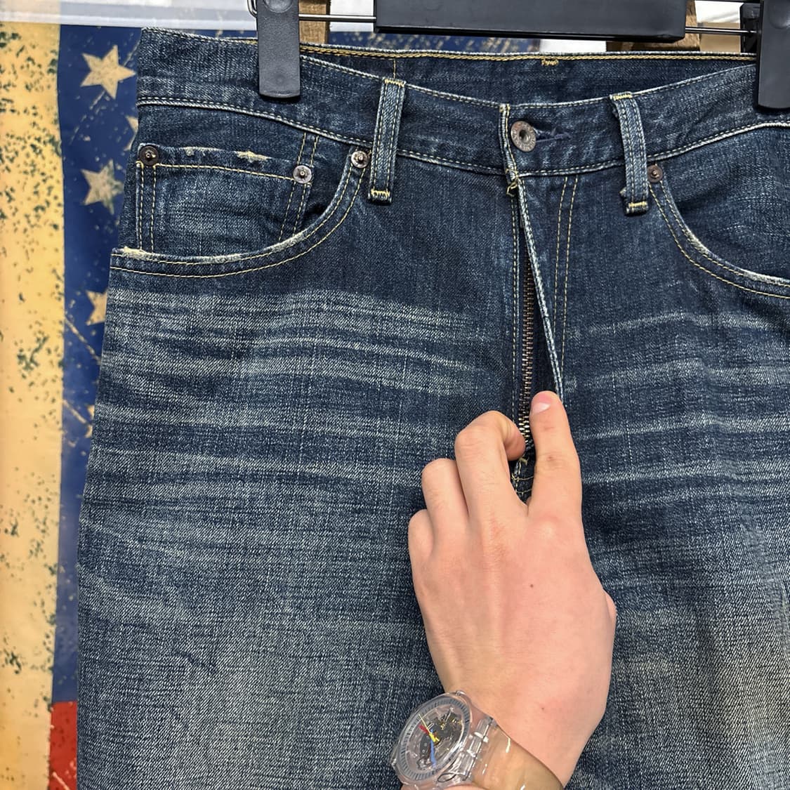 00s 리바이스 502 슬림스트레이트 샌드워싱 데님팬츠 캣브러쉬 N663 상품이미지5