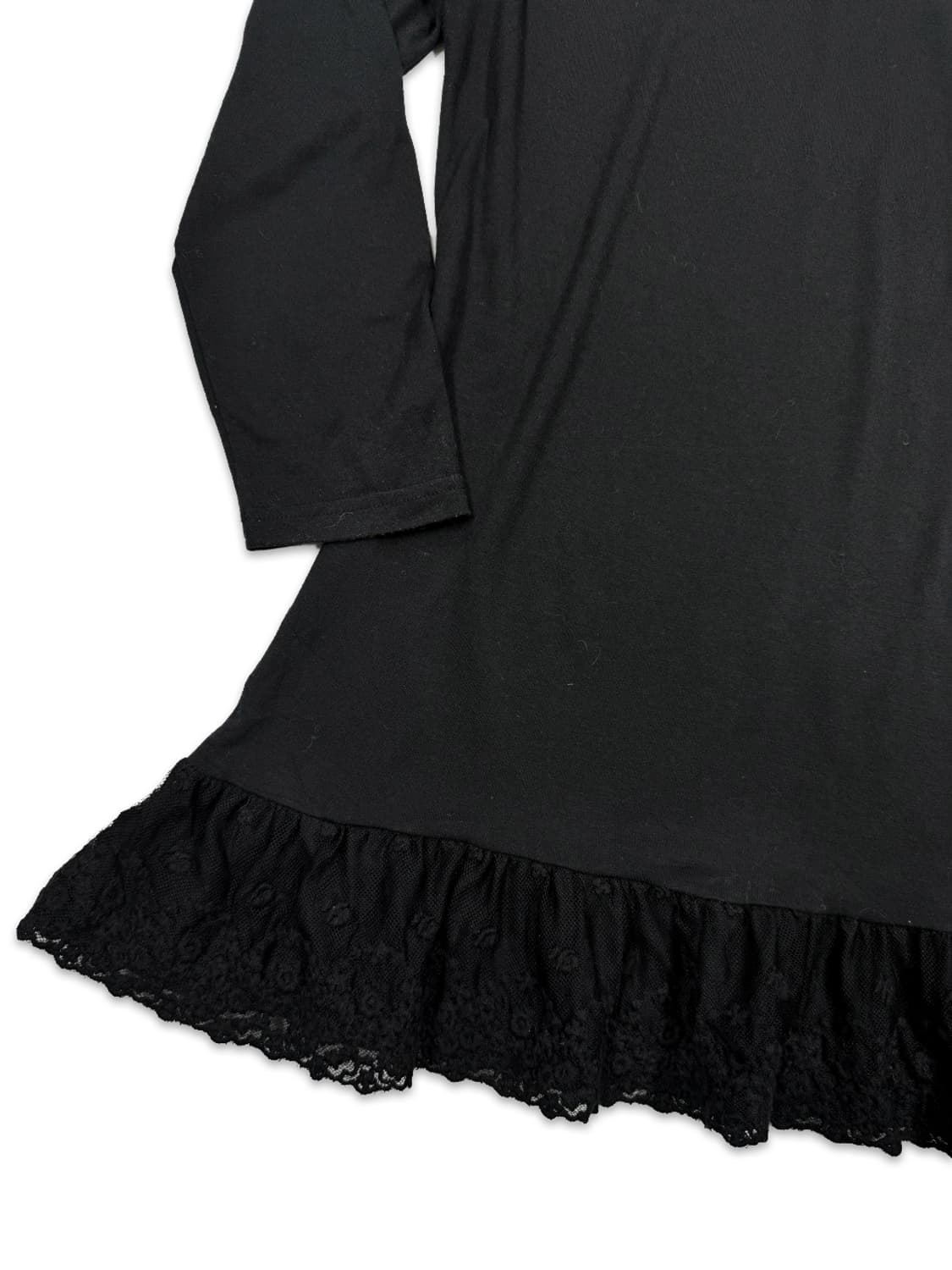 빈티지 블랙 레이스 레이어드 긴팔티 상품이미지4