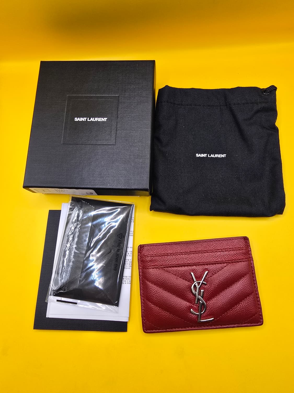 생로랑 YSL 카드지갑 (레드/은장, 풀구성) 상품이미지1