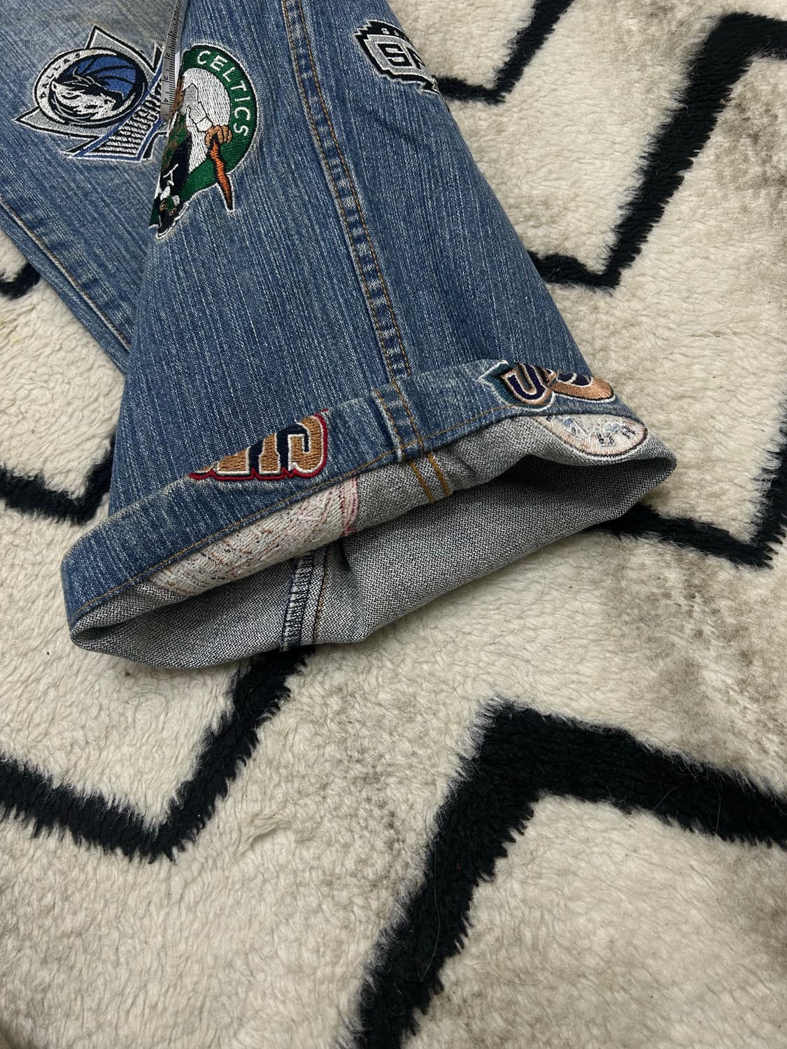 [36]NBA UNK 패치워크 와이드 데님팬츠/기장수선 상품이미지5