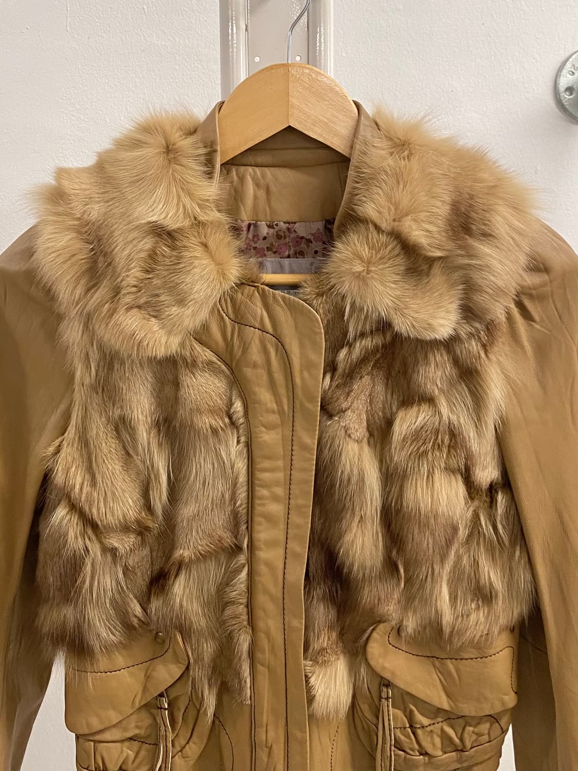 VTG leather grizzly fur Jacket 양가죽 폭스퍼 상품이미지4