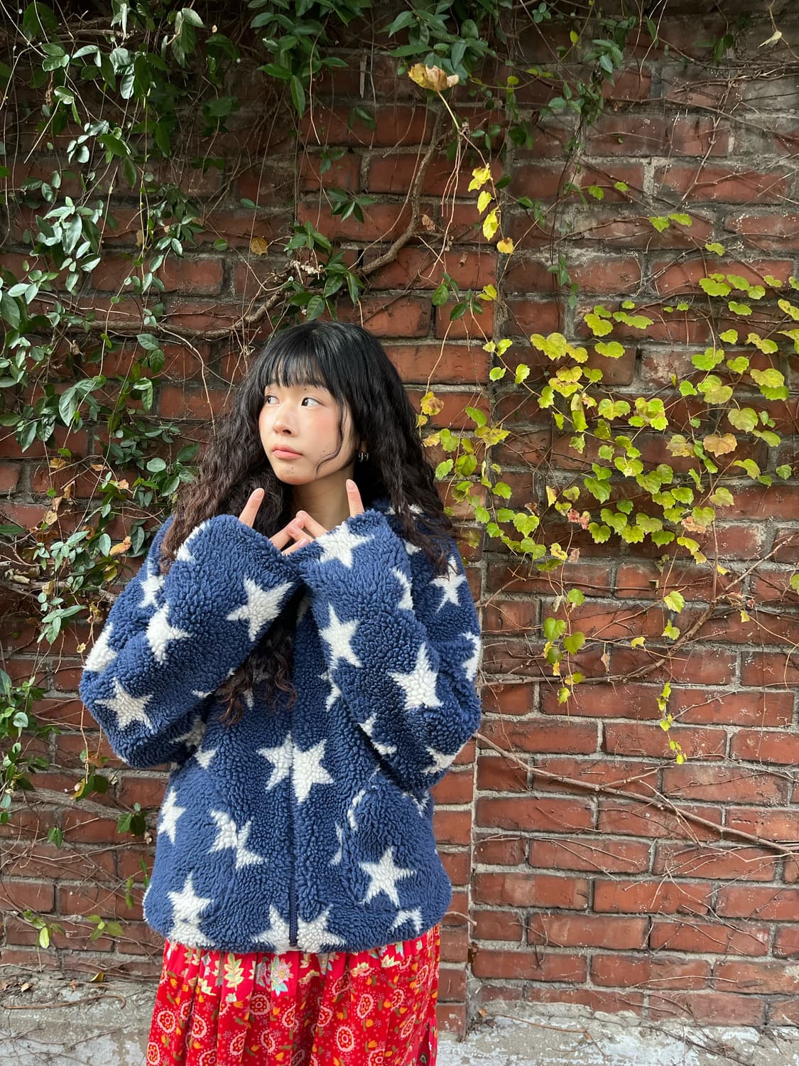 일본무드 별 패턴 후리스 상품이미지2