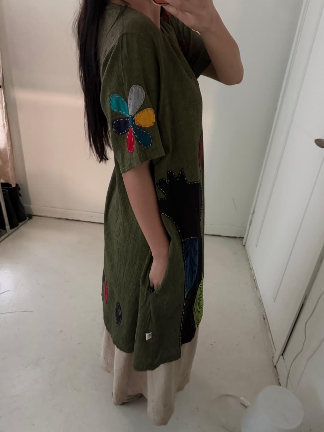 일본빈티지 모리 자수패치 블라우스 원피스 상품이미지4