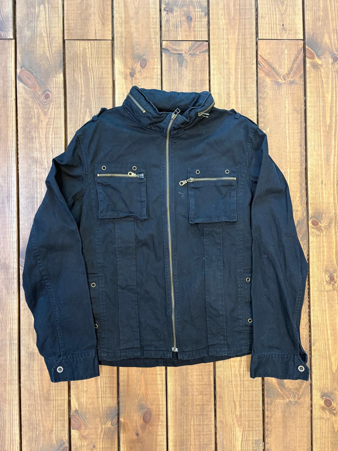 블랙 지퍼디테일 면자켓 상품이미지5