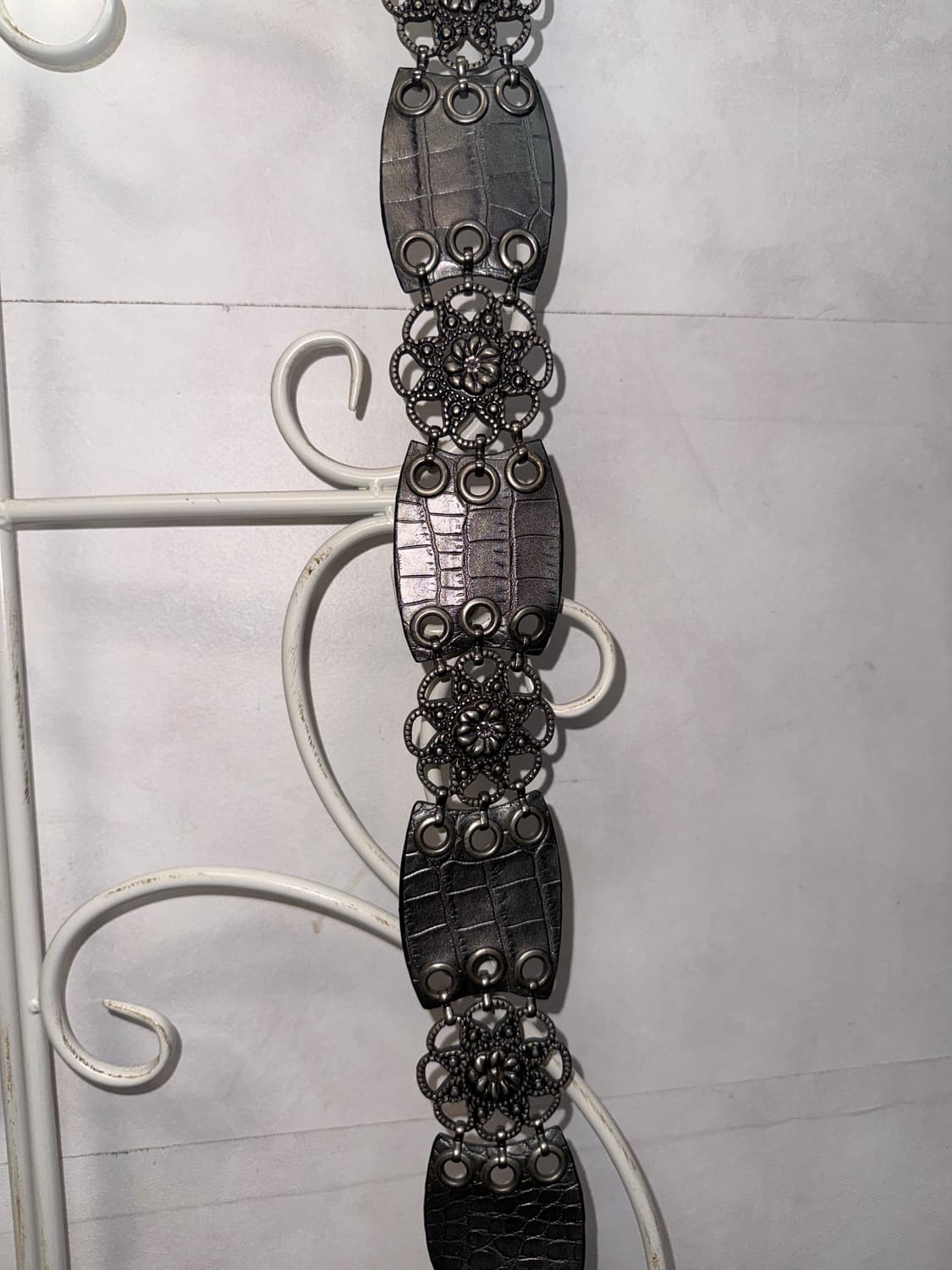 Metal silver python flower chain belt 상품이미지5
