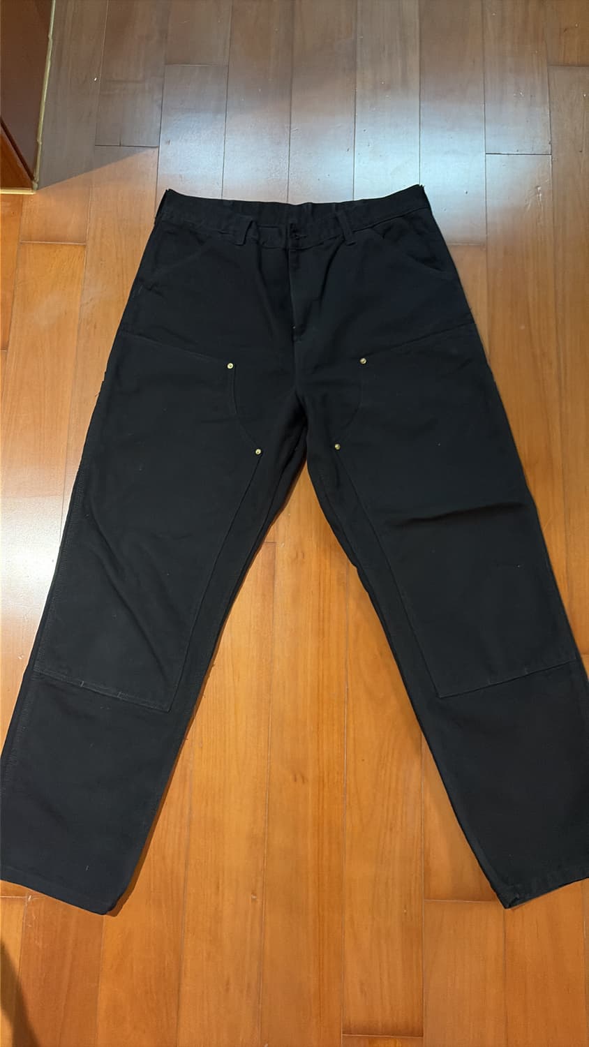 급처) 칼하트 WIP 디어본 캔버스 더블니 팬츠 블랙 린스드 34 32 상품이미지1