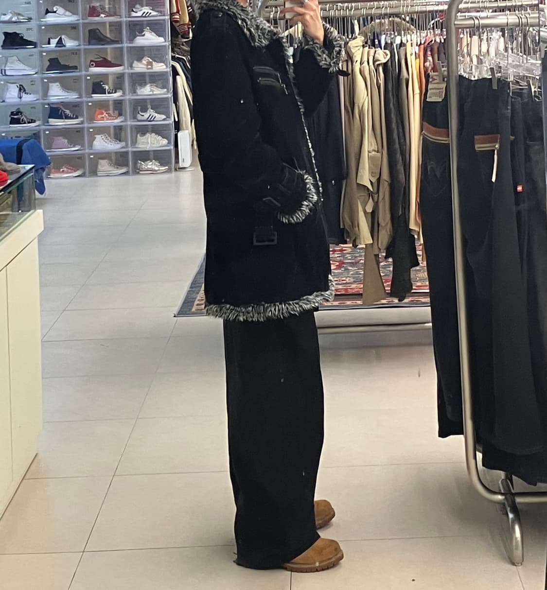 Roushatte 블랙 퍼코트 XL 상품이미지8