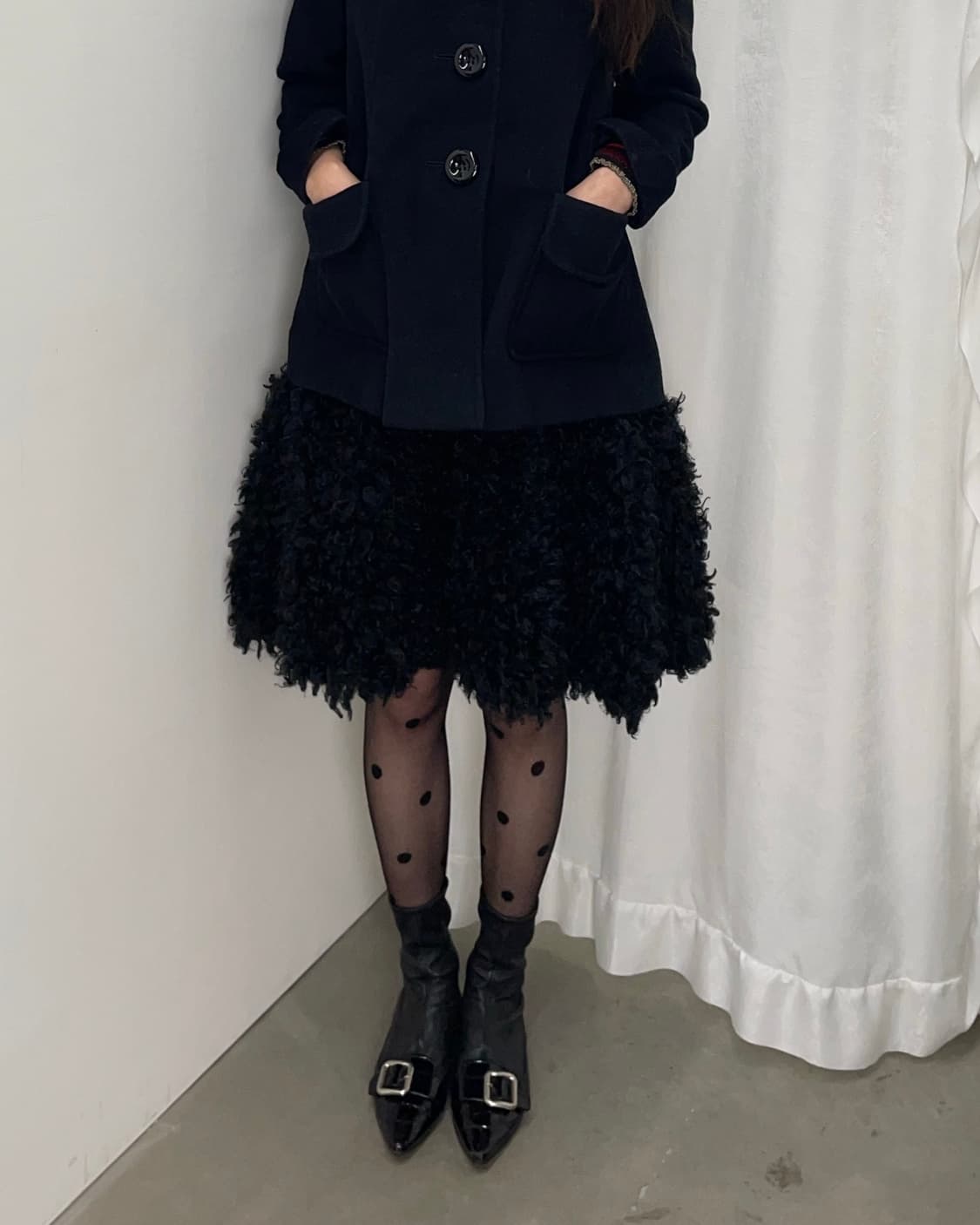 Tsumori Chisato 퍼 트리밍 스커트 상품이미지1