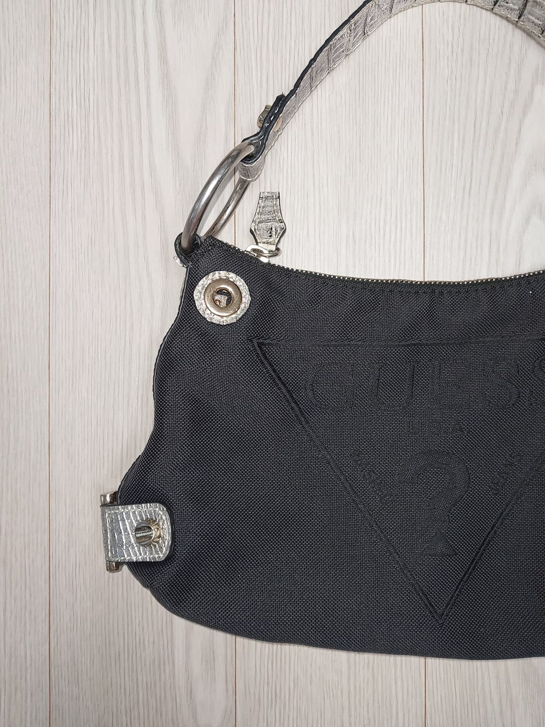 게스 y2k 코튼 숄더백 블랙 상품이미지2