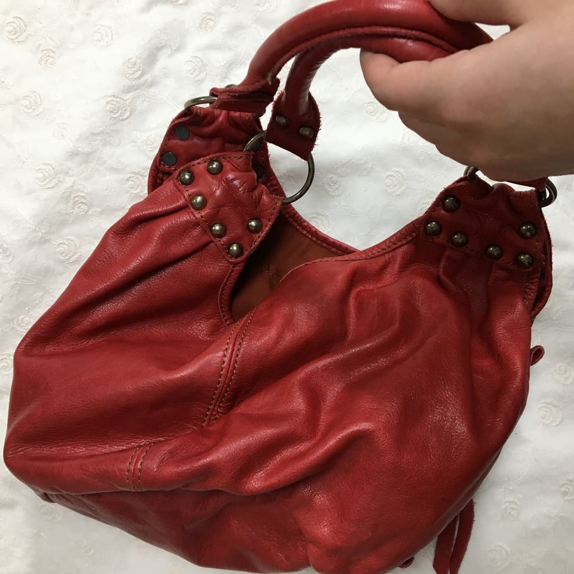 One’s heart 레더 토트백 레드 상품이미지4