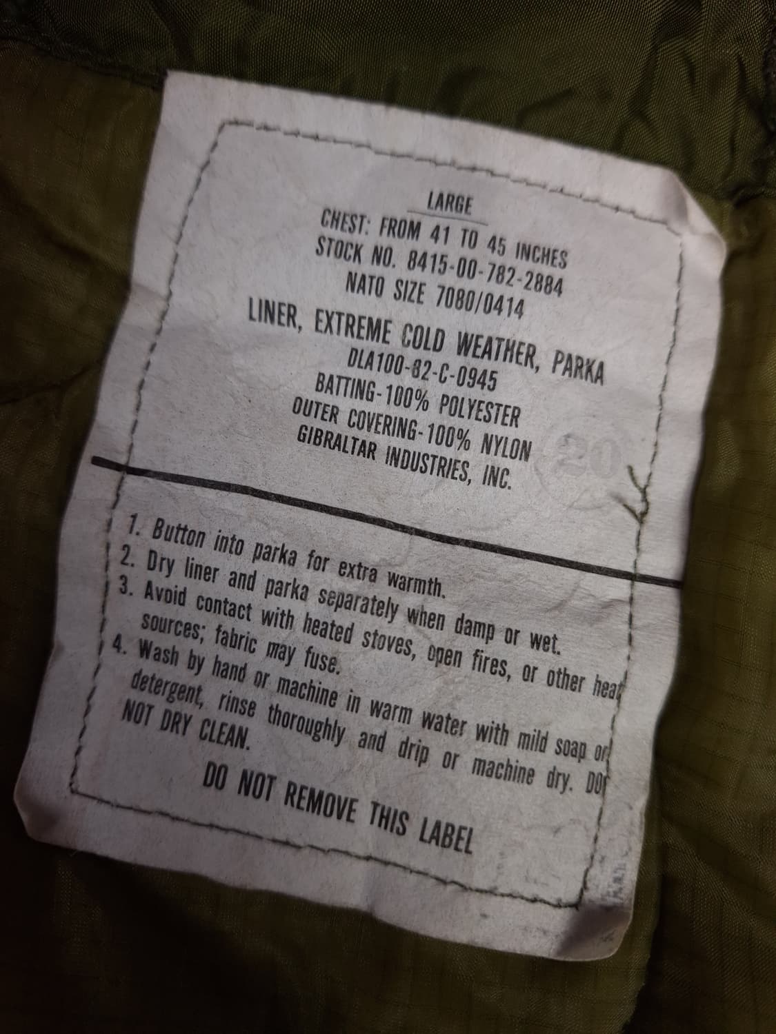 오리지날 미군 M-65 피쉬테일 개파카 염색작업 상품이미지9