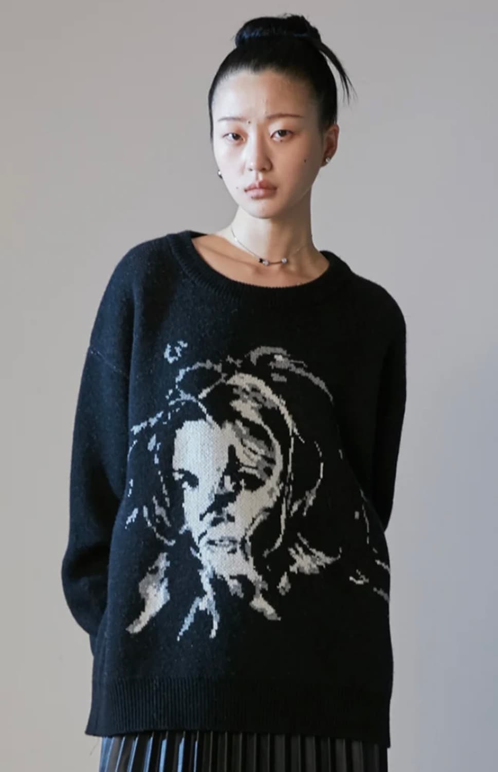 [nache(나체)] 레트로 그런지 니트(black/unisex) 상품이미지5