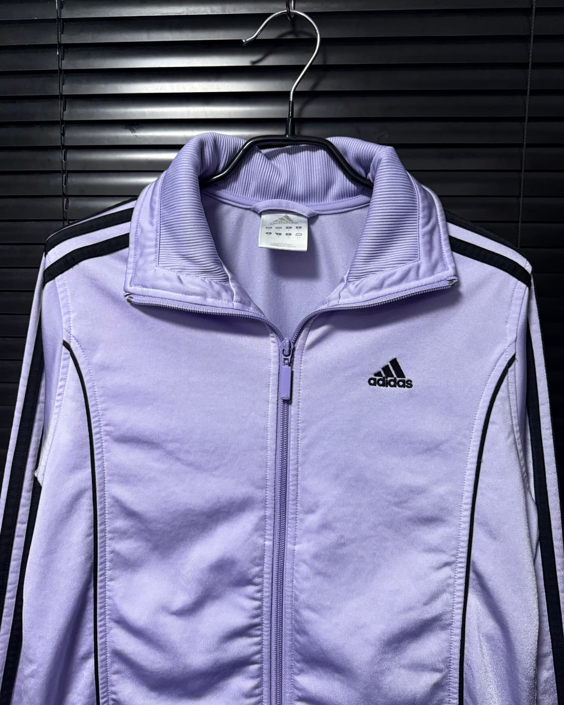아디다스 연 보라 블랙 져지 트랙탑 집업 S 90 자켓 삼선 요가 런닝 상품이미지3