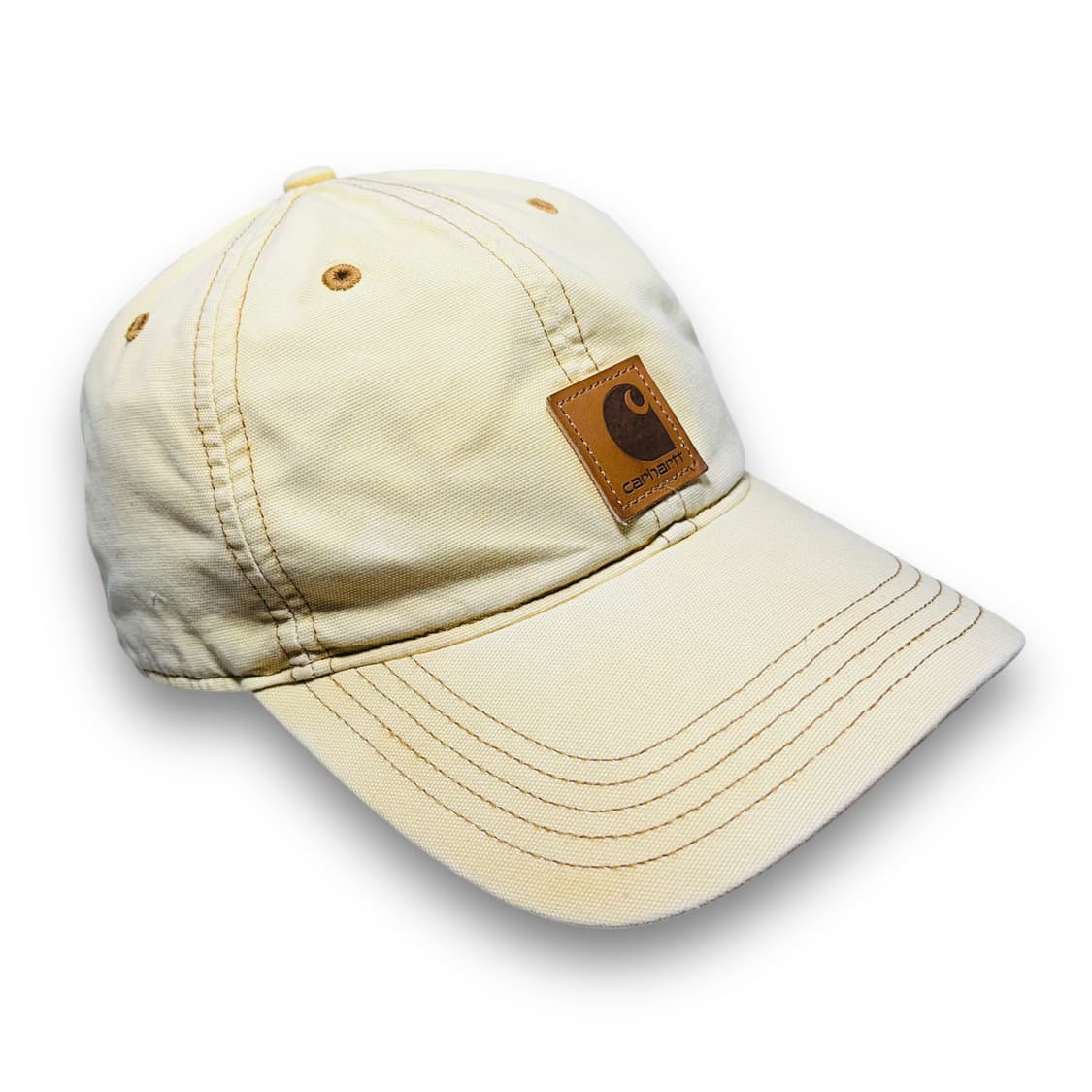 칼하트 피그먼트 베이지 로고 패치 빈티지 볼캡 상품이미지3