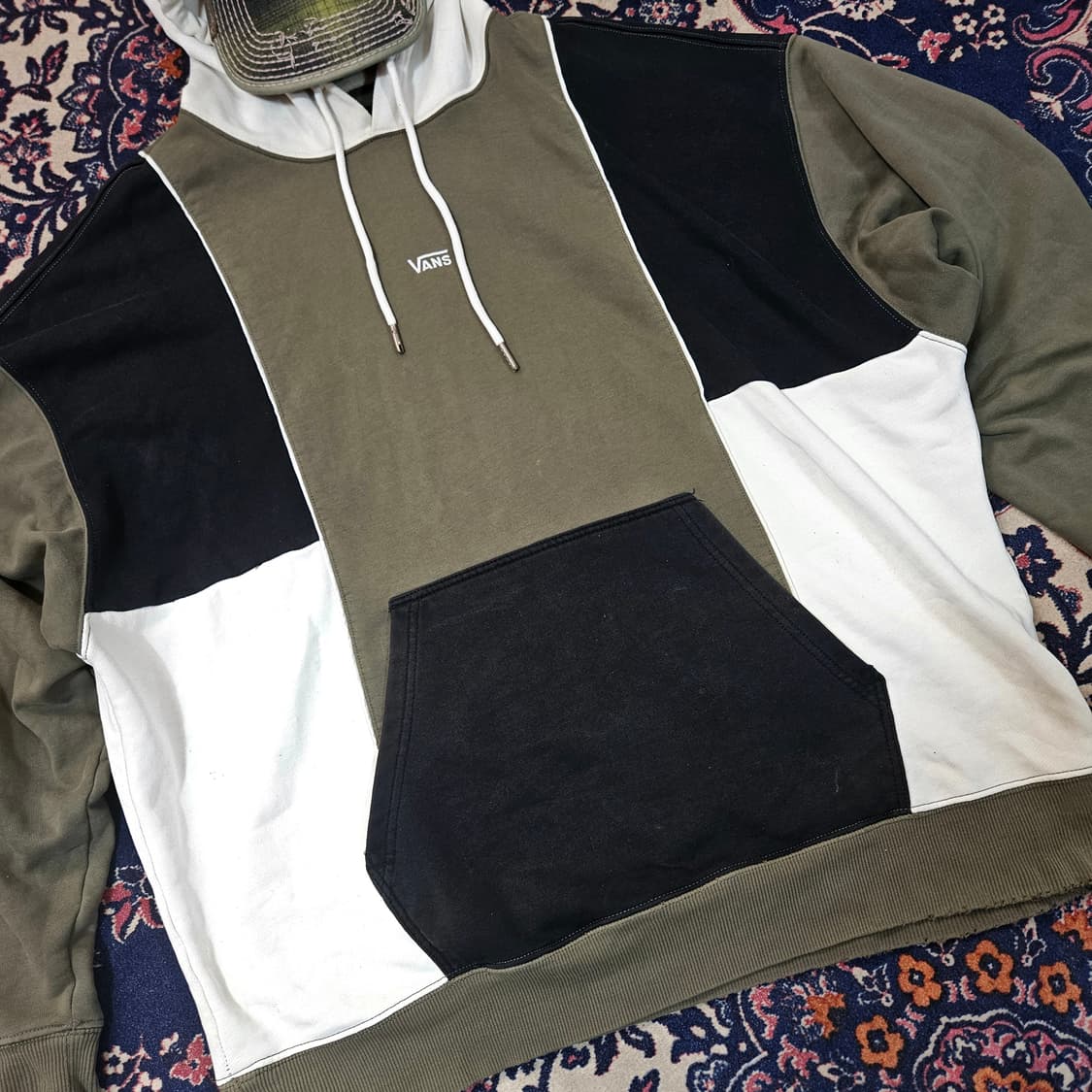 반스(Vans) 빈티지 카키 워시드 멀티컬러 후드 L size 상품이미지3